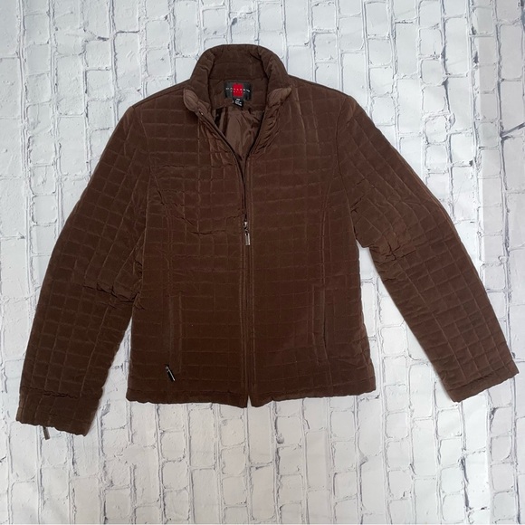 Gallery Dark Brown Quilted Petite Jacket - Picture 1 of 7